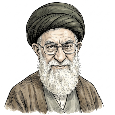 Caricature of Ayatollah Ali Khamenei