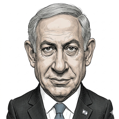 Caricature of Benjamin Netanyahu