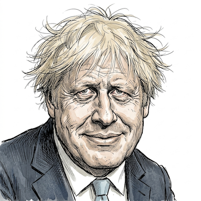 Caricature of Boris Johnson