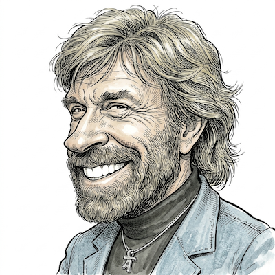 Caricature of Chuck Norris