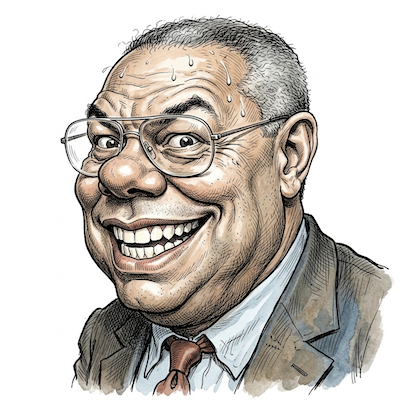 Caricature of Colin Powell
