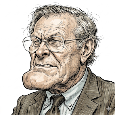 Caricature of Donald Rumsfeld