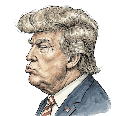 Caricature of Donald Trump