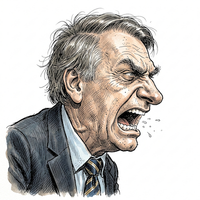 Caricature of Jair Bolsonaro