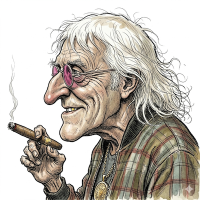 Caricature of Jimmy Savile