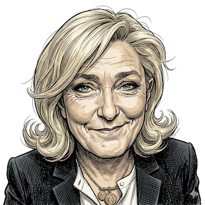 Caricature of Marine Le Pen