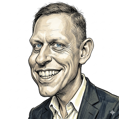 Caricature of Peter Thiel