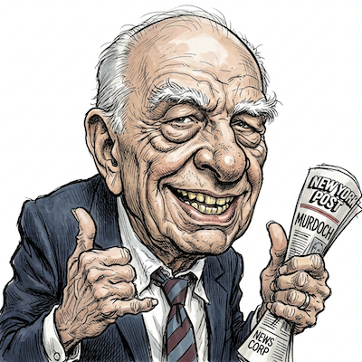 Caricature of Rupert Murdoch