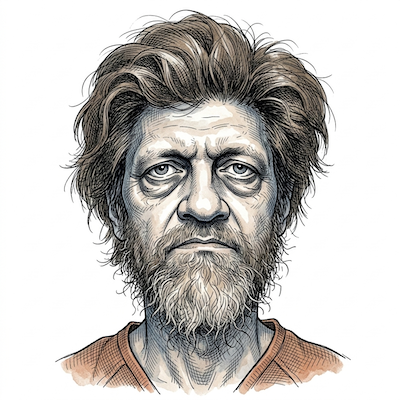 Caricature of Ted Kaczynski